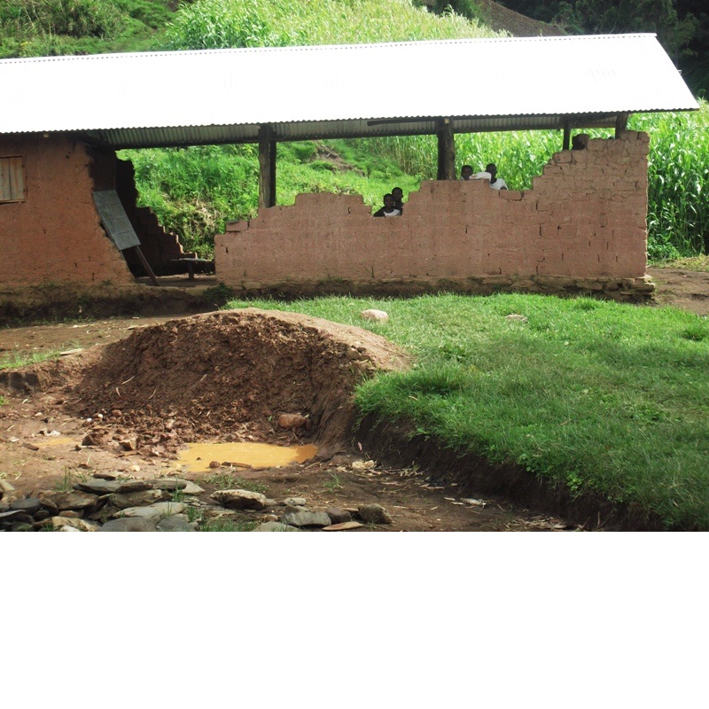 Making adobe bricks at Bikaniro, North Kivu
