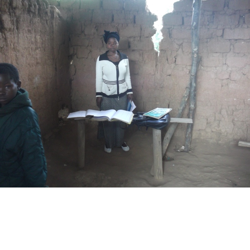 A girl in class at Bikaniro Primary School