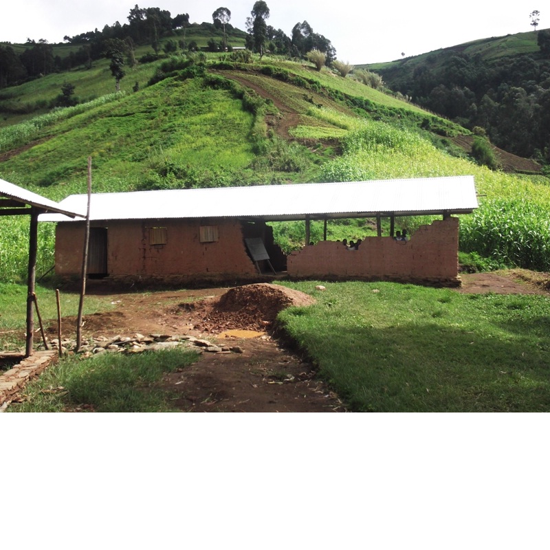 A classroom at Bikaniro Primary School under construction